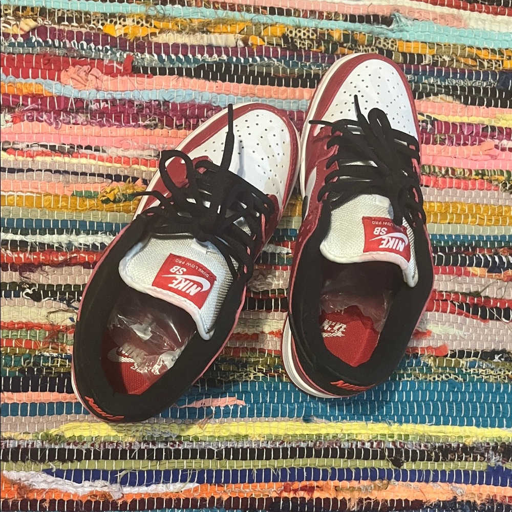 Nike SD Dunk Low Red, White, and Black